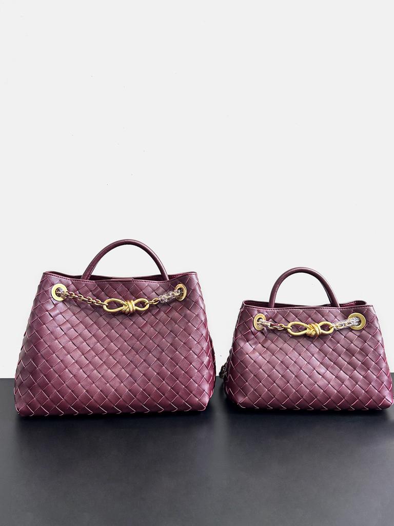 New Woven Bow Large Capacity Leather Shoulder Bag For Women Single Shoulder Diagonal Cross Handbag