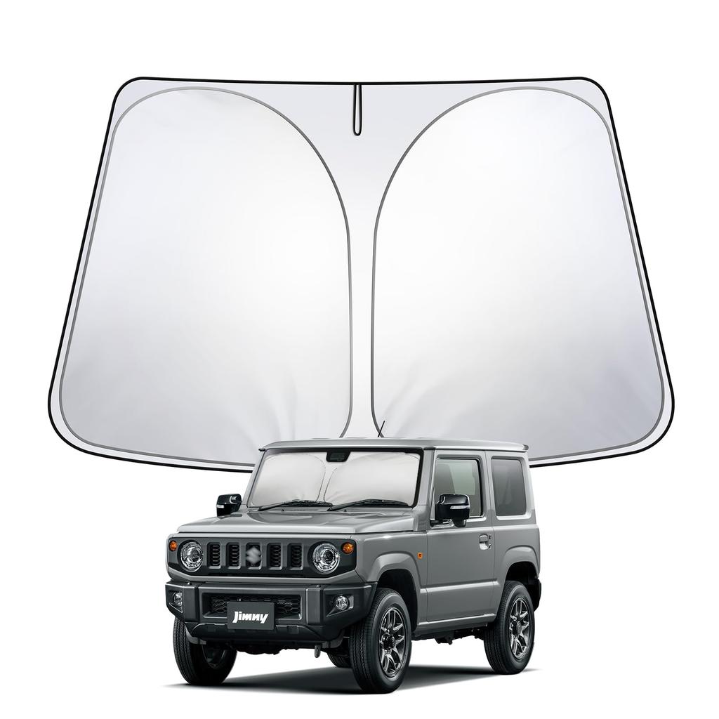 LANGBEAN Improved Sunshade for Suzuki Sierra JB04 UV Foldable Sunshade for Front Interior Easy Storage Pouch Included Jimny/Jimny Series, Protection,