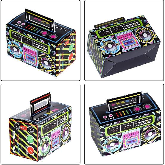 12 Pieces 80s 90s Novelty Boom Favor Boxes Boomboxes Prop Radio Decorations Table Centerpieces Decor for Retro 1980s Theme Hip Hop Party Adult Women