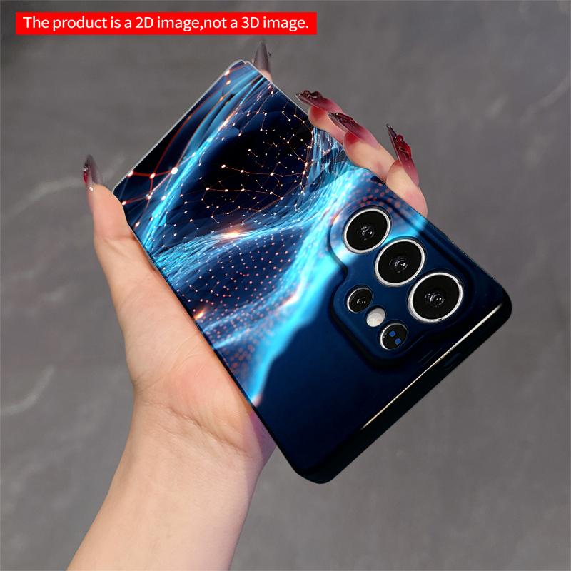 2DFlat Samsung phone case Blue Wave Network Glow Applicable to Galaxy S22 S23 S24 S25ULTRA S26 A12 A13 A14 A15 A16