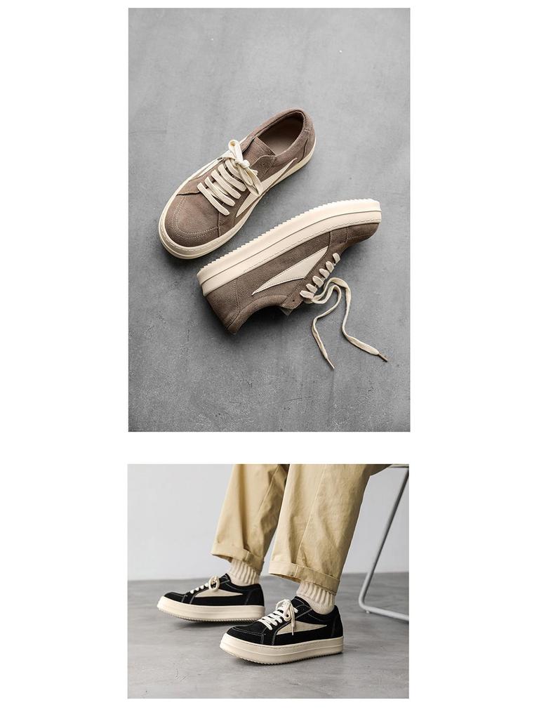 2024 Spring Dexun Suede Platform Sneakers for Men & Couples - Casual, Sporty, Height-Boosting Design