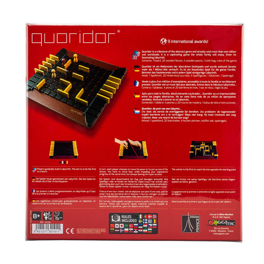 Gigamic Corridor QUORIDOR Настольная игра GCQO Деревянная настольная игра Игрушка Развивающая игрушка Детская игра для тренировки мозга Франция [Gigamic] 3.421271.301011 [Товар]