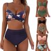 Women's Thickened Swimsuit Split High Waist Belly Cover Sexy Bikini