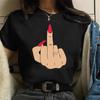 Women Unisex T Shirts Fashion Womens Cartoon Graphic Finger Nail Cute Printed Top Tshirt Female Tee Shirt Ladies Clothes T-shirts