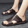 Fashion Men's Sandals Comfortable Soft Leather Sandals Casual Men's Shoes Half Slipper Business Men Shoes British Gentleman Leisure Walk