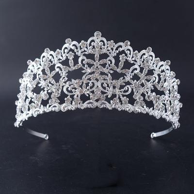 Новые свадебные украшения в стиле ретро, тиара из сплава со стразами, корона ручной работы, изысканные аксессуары для платья