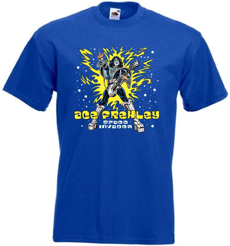 Ace Frehley Space Invader v14 T-shirt hard rock blue all sizes S5XL