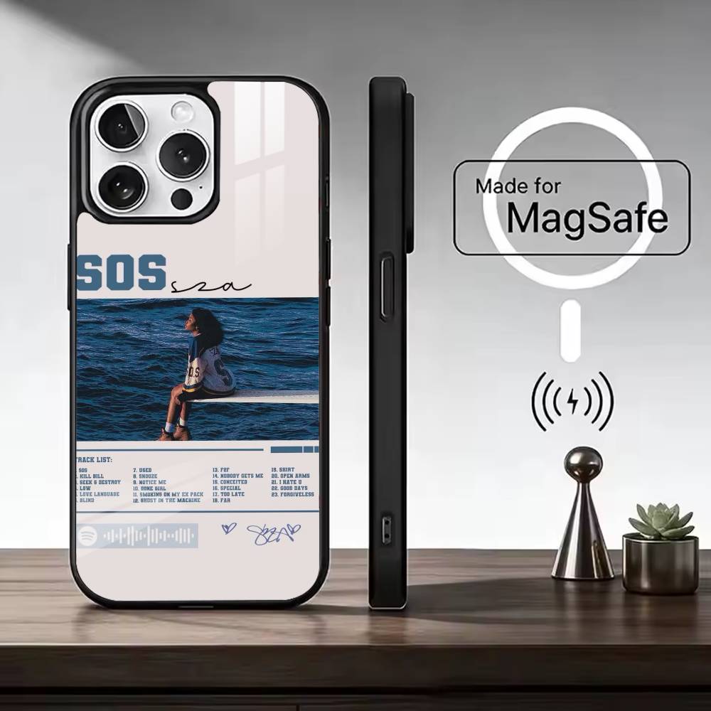 Fashion Singer For S-SZA For Magsafe Phone Case for iPhone 17 16 15 14 13 12 11 Series Wireless Charging