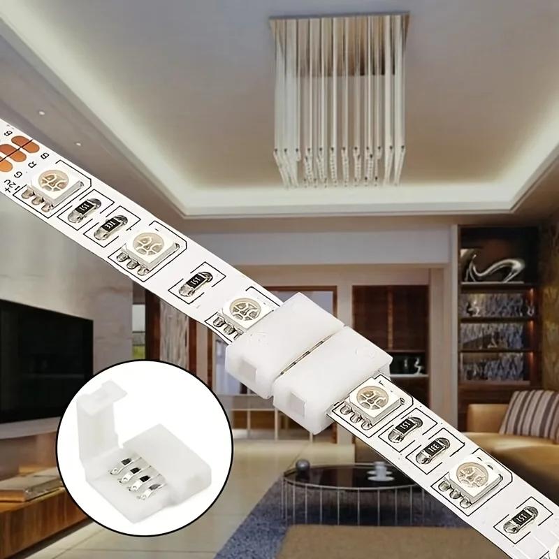 10 шт. разъем для светодиодной ленты 8 мм 10 мм 2-контактный 3-контактный 4-контактный 3528 5050 RGB одноцветный беспаечный разъем для печатной платы без проводов для сварки