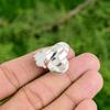 Natural Rainbow Moonstone 925 Silver Promise Flower Adjustable Ring For Girls
