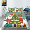 Christmas Home Bedding Set Santa Claus Pattern Bedding Set Bedding Set Quilt Cover Pillow Case Single/Double Bed 2/3 Bedroom Decoration