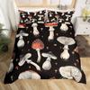 Wild Mushroom Bedding Set King Queen Cute Mushrooms Comforter Cover Kawaii Fungus Duvet Cover Cartoon Plant Leaves Quilt Cover