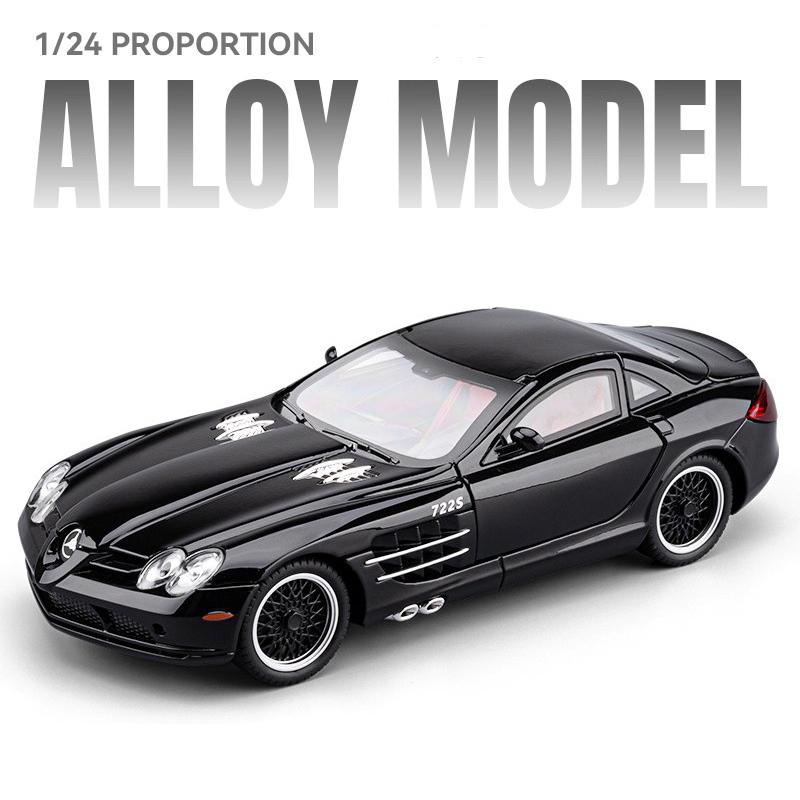 1/24 Mercedes-Benz SLR Суперкар Металлическая Модель Машинки Игрушка Литье под Давлением Металлическое Литье Звук и Свет Машинки Игрушки для Детей Транспортное Средство
