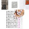 Customizable 3d Nail Art Stickers With Stylish Letter Designs For Unique Nail Art Creations