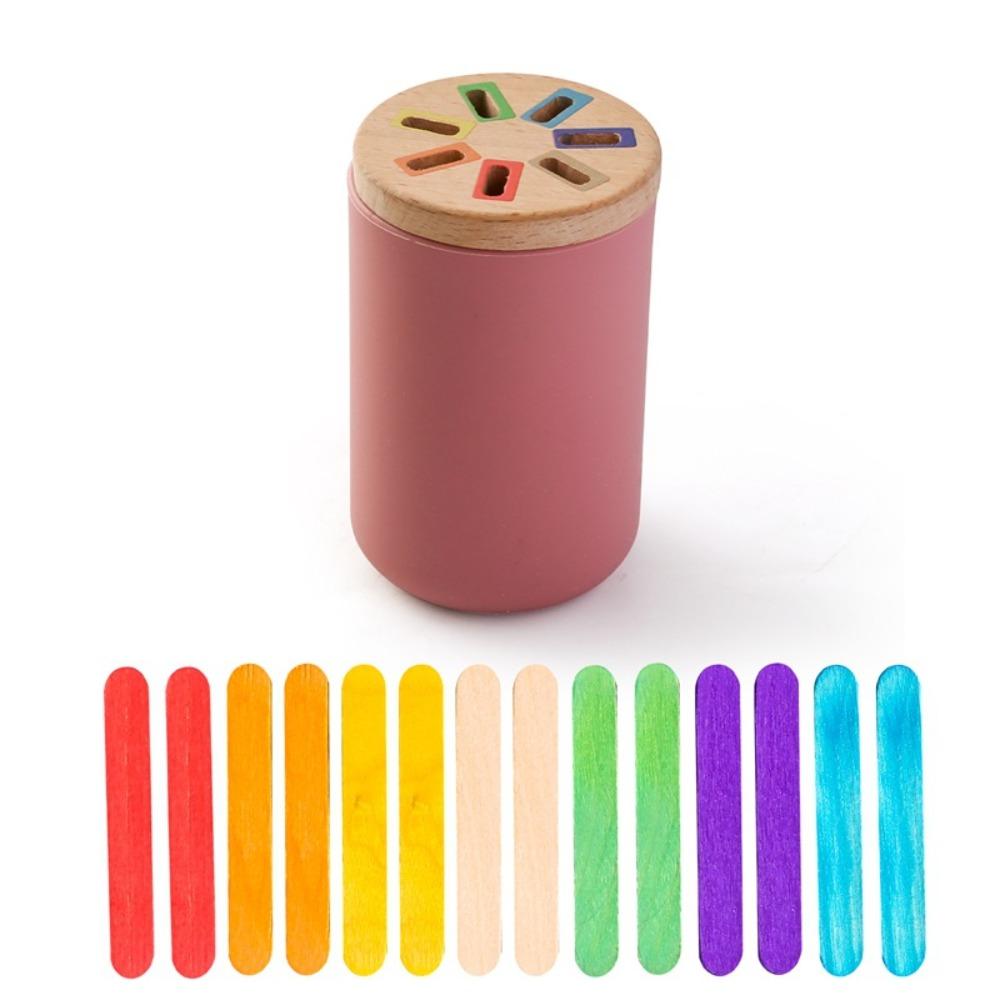 Montessori Shape and Color Sorting Toy Wooden Fine Motor Sensory Toy Kids Girls Boys