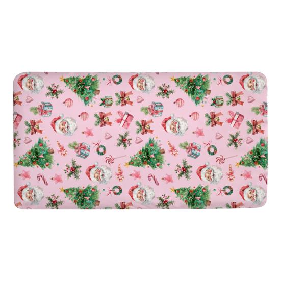 Рождественская простыня на матрас для детской кроватки Дед Мороз Рождественский носок Натяжная простыня для детской кроватки Чехол на матрас для детской кроватки с рождественской елкой для мальчиков и девочек Декор для детской кроватки