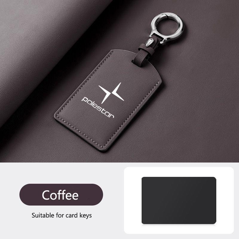 Кожаный чехол-кошелек для умной NFC-карты-ключа автомобиля, сумка для ключей, держатель-оболочка Для Volvo Polestar 3 Polestar 4 2023 2024 Защитный аксессуар для ключа