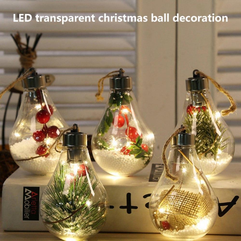 Christmas Balls LED Transparent Christmas Tree Decoration Pendant