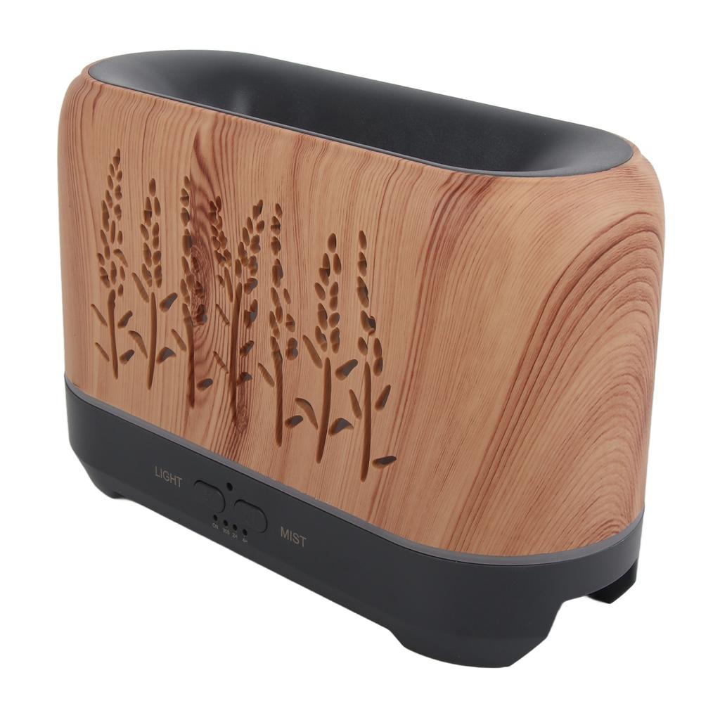 Humidifier 200ml Aroma Diffuser Wood Grain Flame Pattern Light Low Noise 100?240VUS Plug