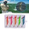 5Pcs 10CM/12G Luminous Shrimp Bait with Squid Jig Hook Realistic Bionic Artificial Lure Saltwater Freshwater Bass Walleye Trout Fishing Accessories