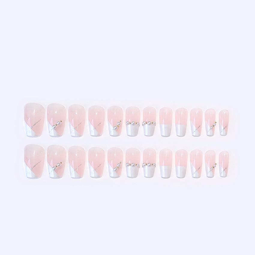 Wearing Nail Hand Nails Fashion Highgrade Cute Pink Blush Nail Patch Style