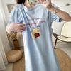 Maternity and Nursing Summer T-Shirts: Fashionable, Loose-Fit, Short-Sleeve Mid-Length Dresses with Printed Designs