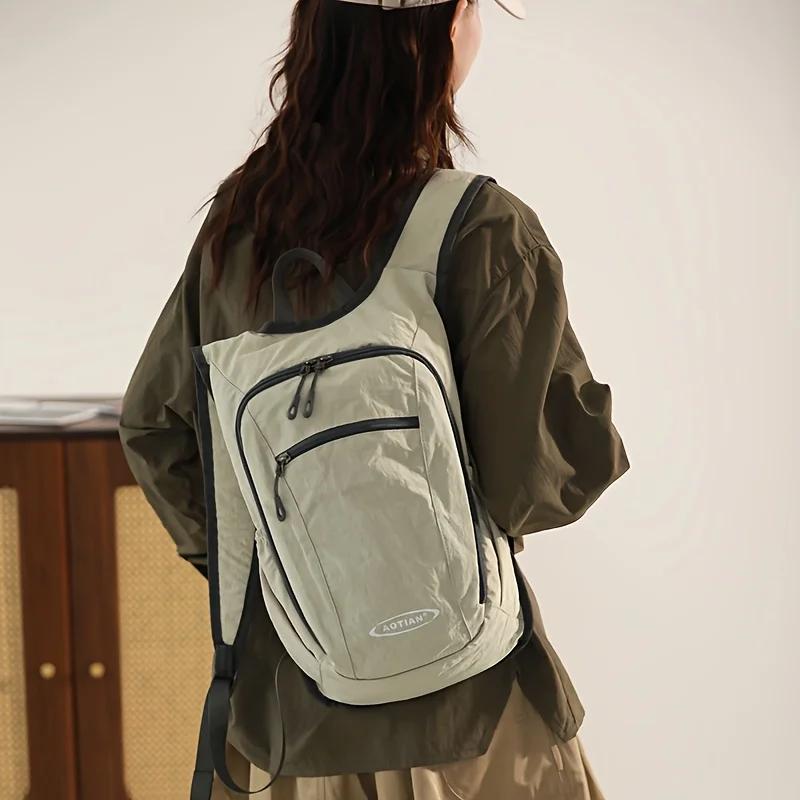 Lightweight and Foldable Men's Travel Backpack, Large Capacity Hiking Backpack, Zipper Closure, Outdoor Women's Sports Bags