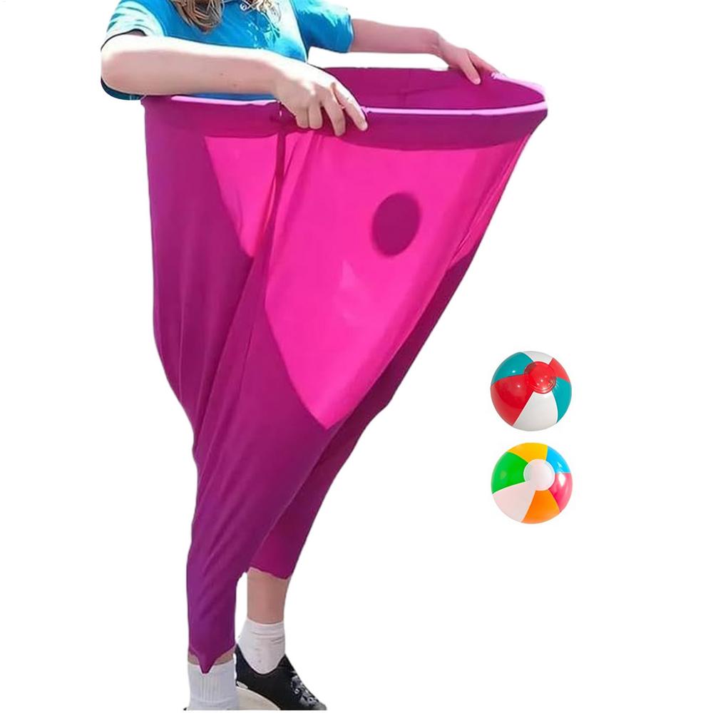 Трусы бабушкины Игры для бросания мяча во дворе Реквизит для семейных эстафетных мешков с 2 прыгучими мячами Пикник День рождения Игра на открытом воздухе Наборы для бросания