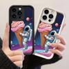 JT260 Гигантский Астронавт Мороженое для iPhone 17 16 15 14 13 Pro Max Samsung S26 S25 Ultra A17 A16 A07 A56 A36 Xiaomi 15T Redmi 15c Note 14 Мягкий Чехол