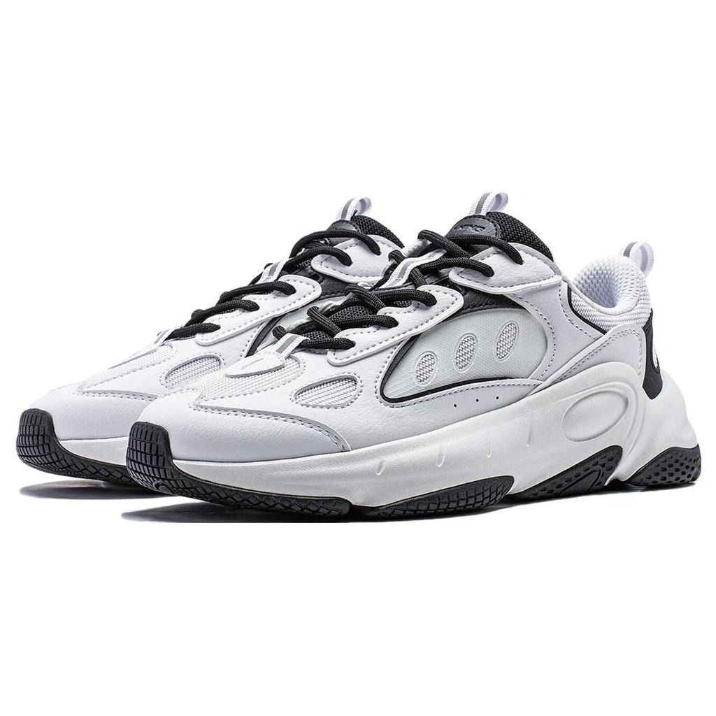 Li Ning Wing Style Амортизация Нескользящие Износостойкие Поддержка Низкие Повседневные Кроссовки Женские Черно-Белые AGCT462-3