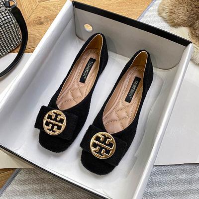 5652025 новая женская обувь мягкая подошва квадратный носок плоская подошва квадратная пряжка бриллиант одинарные туфли женская новая китайская обувь