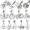Gorgeous 925 Sterling Silver Linked Sister Hearts Split Pendant Star Charm Fit Bracelet DIY Jewelry Gift Making