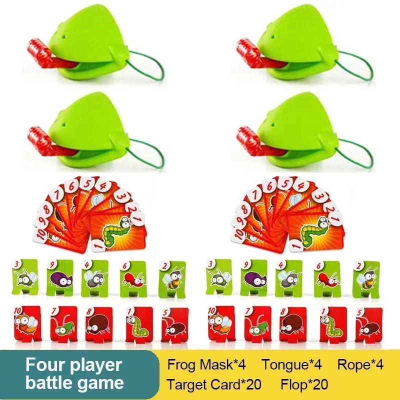 Frog Mask Wagging Tongue Lick Cards Board Games For Children Family Party Toys Antistress Funny Desktop Puzzle Game Toys