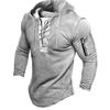 Men's Hooded Sweatshirt with Solid Color Tie Up for Sports and Leisure, Spring Autumn Clothing Accessories Hooded DL24