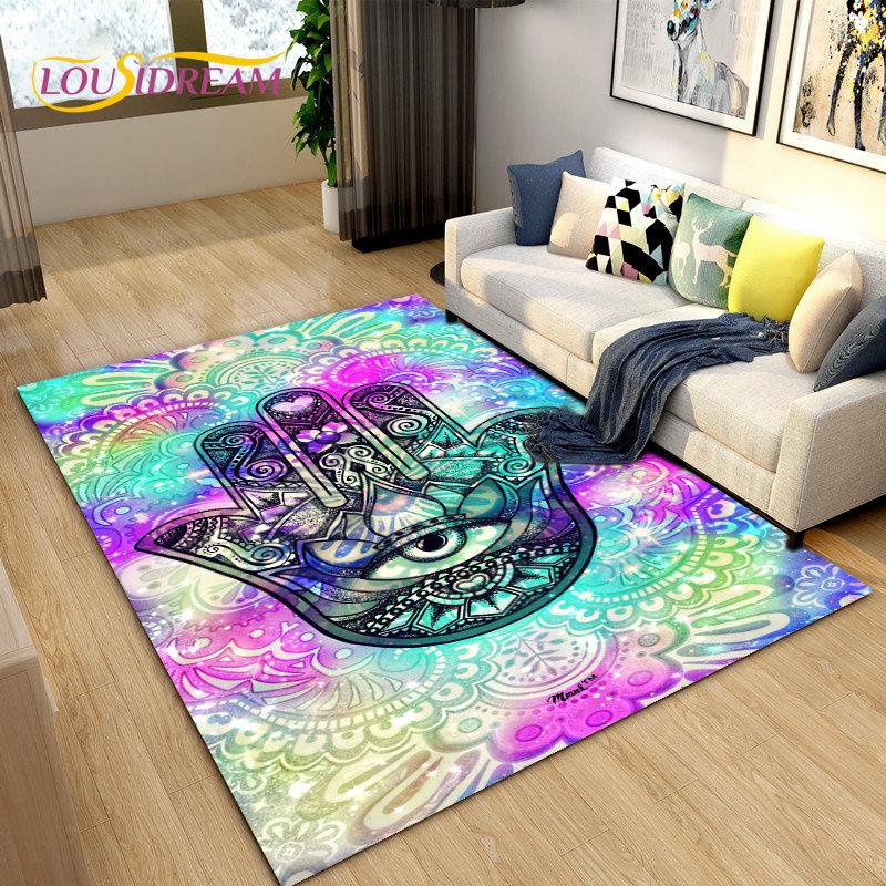 Коврик «Древо жизни» от сглаза, ковер «Хамса Пальма Мандала» для украшения гостиной, детский игровой нескользящий напольный коврик