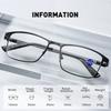 Pochromic Multifocal Reading Glasses for Men Vintage Business Style Square Frame Presbyopia Trnedy UV400 Far Sight Eyeglasses