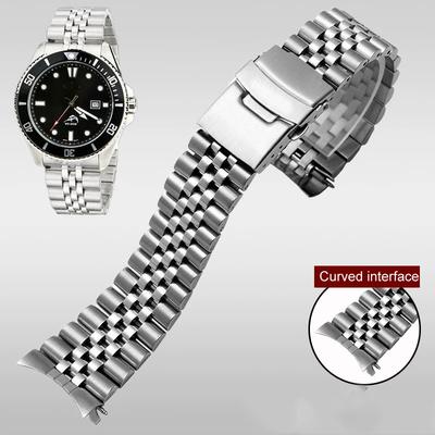 Высококачественный ремешок из нержавеющей стали для Casio Duro MDV-107-1A MDV-106 Marlin Мужские Дайвинг Изогнутый конец Цельнометаллический 22 мм Ремешок для часов