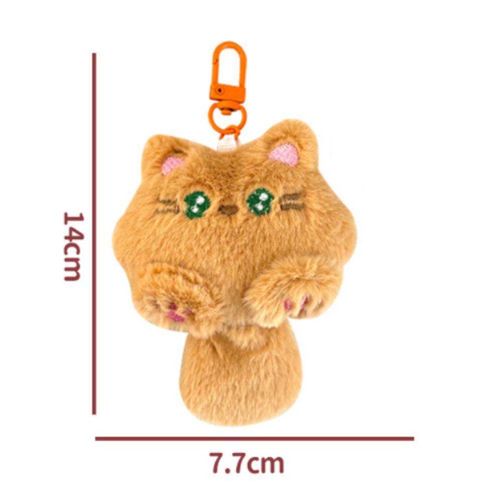 Stuffed Coffee Cat Plush Keychain Pink Claw Animal Plush Key Chain Friends Birthday Gifts