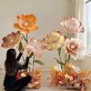 Giant Coffee-Colored Autumn Paper Poppy Flowers for Wedding and Window Displays