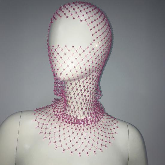 Fishing Net Hat Elastic Sparkling Rhinestones Design Solid Color Headgear Nightclubs Music Festivals Stage Dressing Headwear