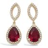 Les Trésors De Lily [N5322] - Gold Plated 'Sissi' Red Gold Earrings - 30x11 Mm