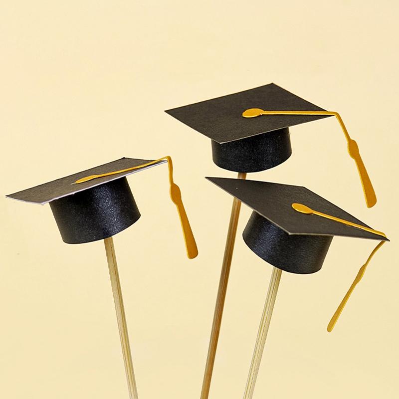 7 шт. Шляпа Зубочистка Декор для торта Украшения для торта Украшения Принадлежности для украшения торта Вставка для шляпы Выпускной сезон 5x10 см