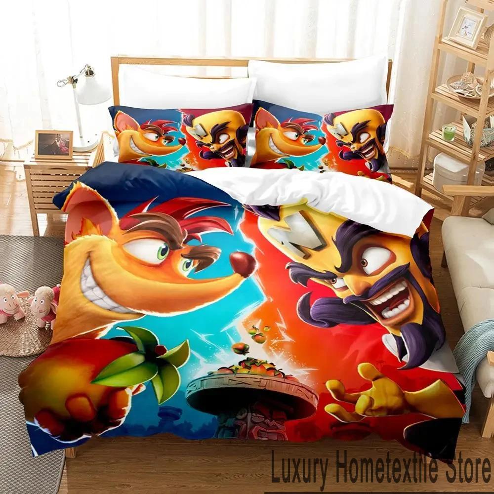 3D Печать Игровой Комплект Постельного Белья Crash Bandicoot Мальчики Девочки Односпальный Двуспальный Queen King Размер Пододеяльник Наволочка Постельное Белье Мальчики Взрослые