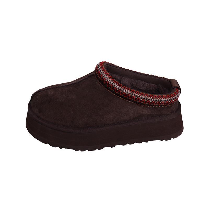 Warm and Stylish Wool Platform Loafers for Autumn and Winter Home Wear