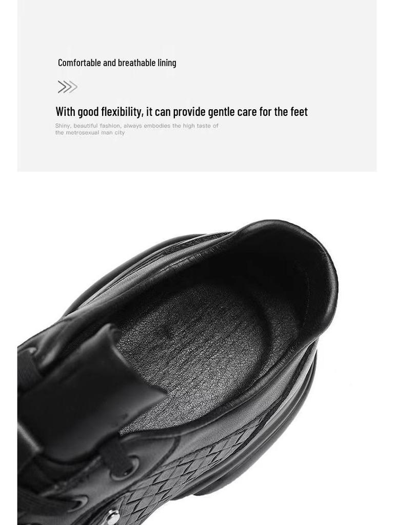Мужские ветрозащитные водонепроницаемые кожаные туфли: Осень Зима Толстая Подошва, Удобные, Повседневные, Корейский Стиль Тренд