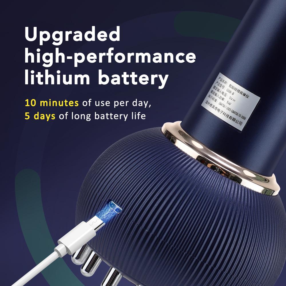 Умная вибрирующая щетка EMS по меридианам - Электрический прибор для всего тела с вакуумным массажем и горячим компрессом