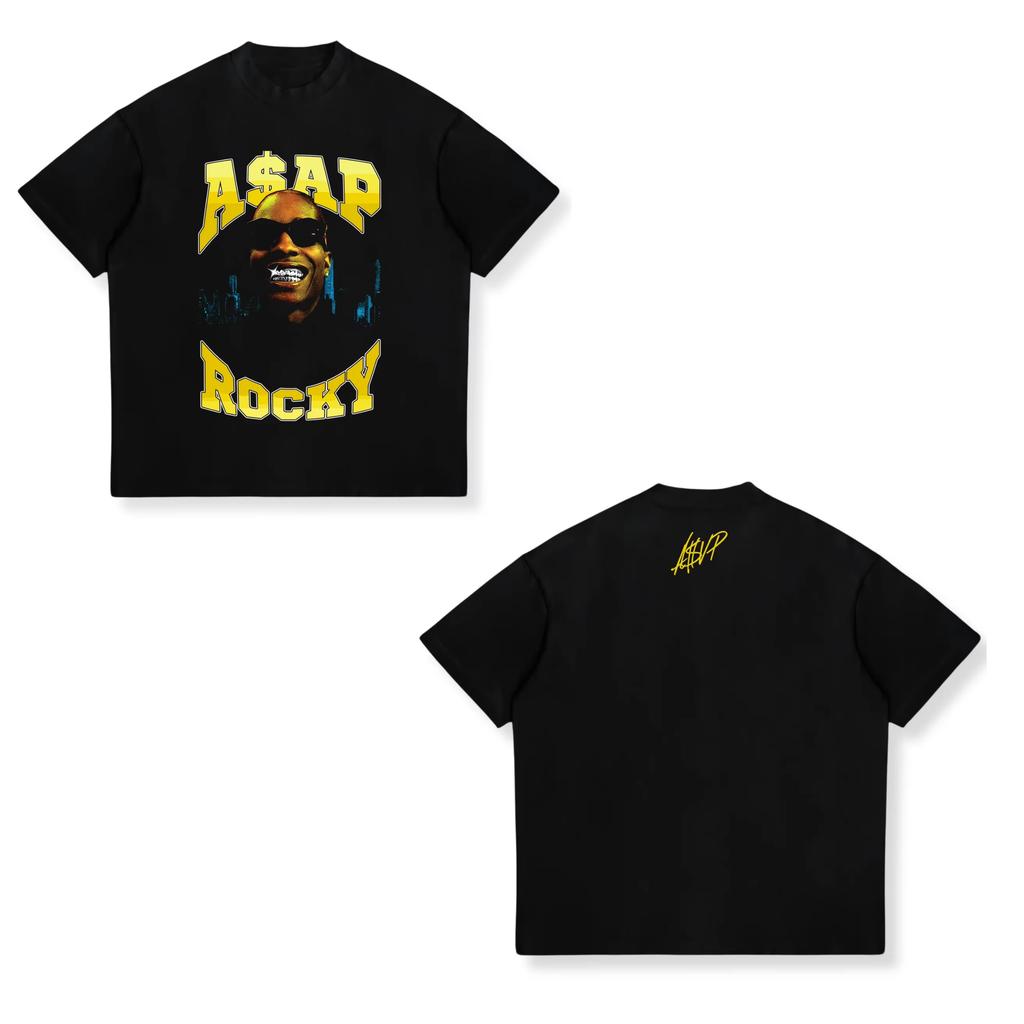 2026 New ASAP ROCKY Short-sleeved T-shirt HIP HOP High Street Men Women Gothic Tees A$AP Portrait T-shirt Hip Hop Streetwear Oversized Tshirt