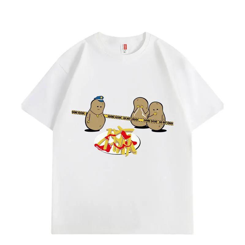 Unisexs Printed Shortsleeved 100 Cotton Shortsleeved Potato Pattern Highquality Casual Fashion Streetwear Tshirt