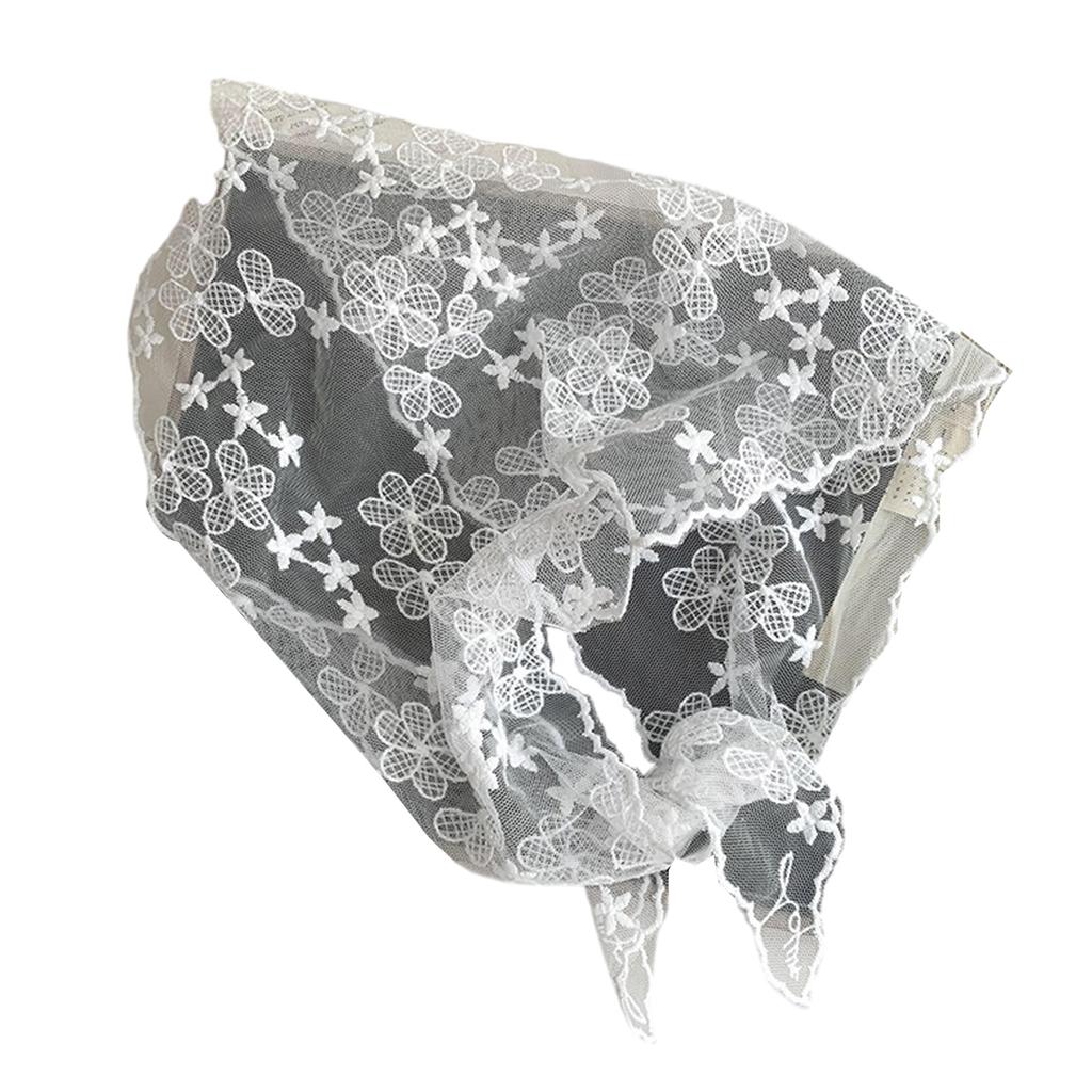 Country Styles Lace Triangle Wrap Embroidered Headscarf Bandanas for Photo Props and Home Decors Fashion Enthusiasts