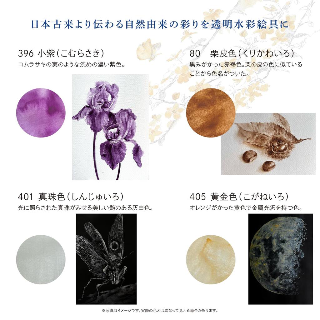 Прозрачная акварельная краска Turner Color Japanesque Color III, набор из 12 цветов, 5 мл, WT00512D